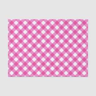 Gingham Hot Pink und White Pattern Seidenpapier