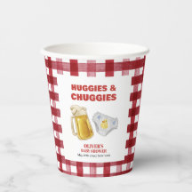 Gingham Huggies Chuggies Bier Windel Baby Shower 
