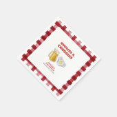 Gingham Huggies Chuggies Bier Windel Baby Shower Serviette (Ecke)