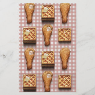 Gingham-Hühnchen-Waffeln Briefpapier