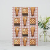Gingham-Hühnchen-Waffeln Briefpapier (Stehend Vorderseite)