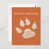 Gingham-Hundpfoten - Orange Postkarte (Vorne/Hinten)