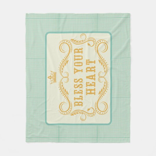 Gingham, Ihr Herz südlich Zitat Fleecedecke (Vorderseite)