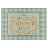 Gingham, Ihr Herz südlich Zitat Schneidebrett (Vorderseite)