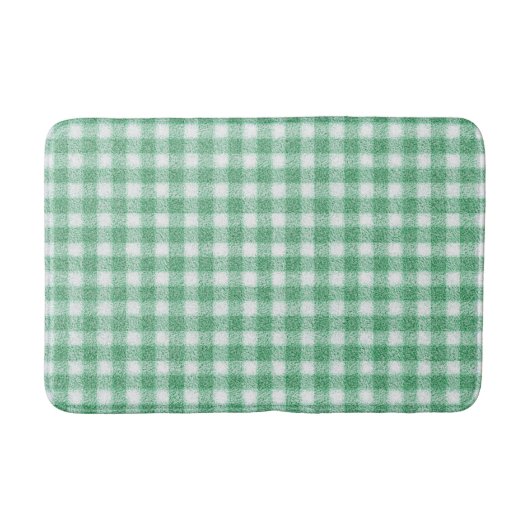 Gingham in Nappalindgrün Badematte (Vorderseite)