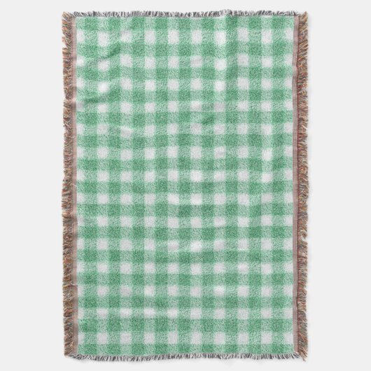 Gingham in Nappalindgrün Decke (Vorderseite Vertikal)