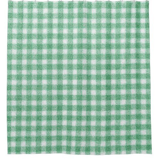 Gingham in Nappalindgrün  Duschvorhang (Vorderseite)
