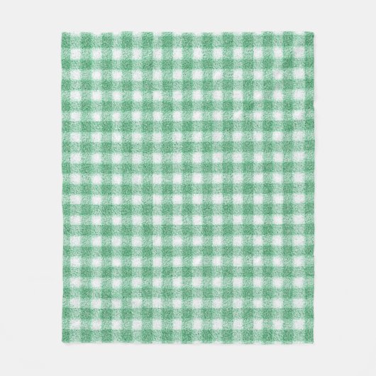 Gingham in Nappalindgrün  Fleecedecke (Vorderseite)