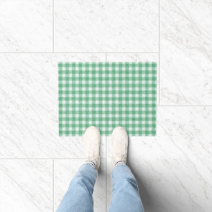 Gingham in Nappalindgrün Fußmatte