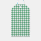 Gingham in Nappalindgrün  Geschenkanhänger (Rückseite)