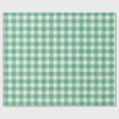 Gingham in Nappalindgrün  Geschenkpapier (Flach)