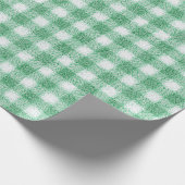 Gingham in Nappalindgrün Geschenkpapier (Ecke)