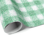 Gingham in Nappalindgrün  Geschenkpapier (Rolleneckpunkt)