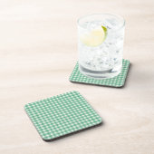 Gingham in Nappalindgrün Getränkeuntersetzer (Rechte Seite)