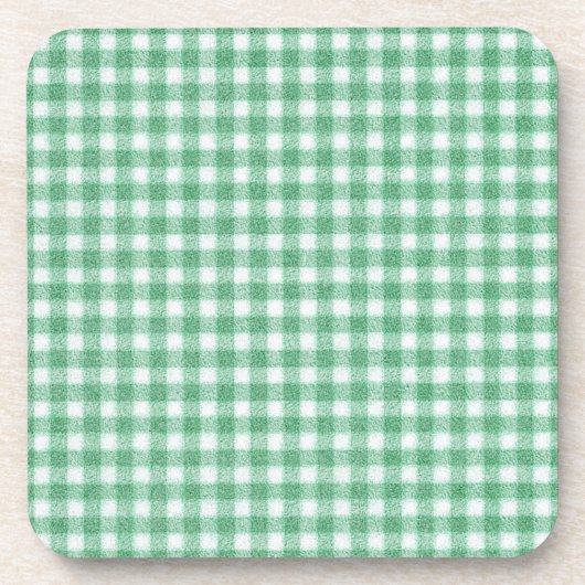 Gingham in Nappalindgrün Getränkeuntersetzer (Vorderseite)