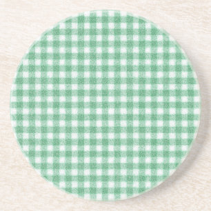 Gingham in Nappalindgrün Getränkeuntersetzer