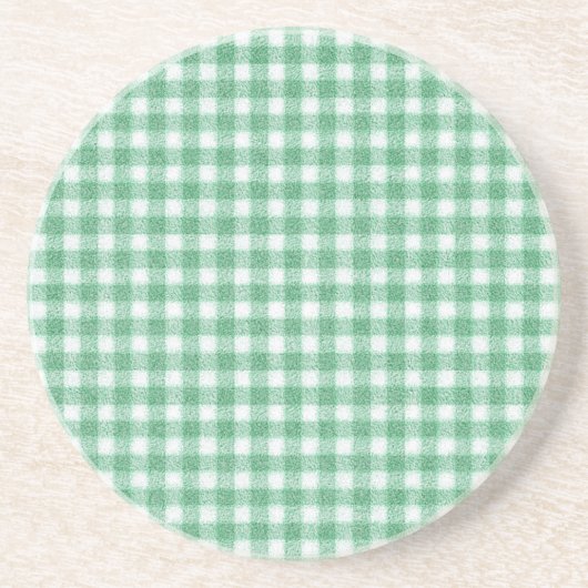 Gingham in Nappalindgrün Getränkeuntersetzer (Vorne)