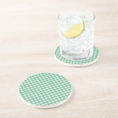 Gingham in Nappalindgrün Getränkeuntersetzer (Seite)