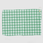 Gingham in Nappalindgrün Golfhandtuch (Horizontal)