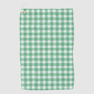Gingham in Nappalindgrün Golfhandtuch