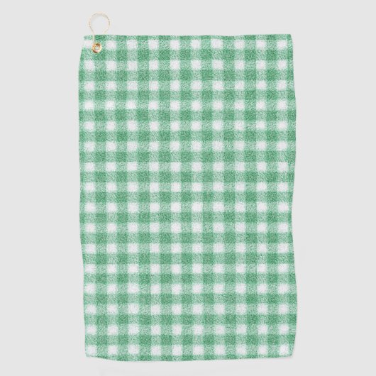 Gingham in Nappalindgrün Golfhandtuch (Vorderseite)