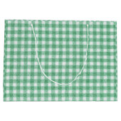 Gingham in Nappalindgrün  Große Geschenktüte (Rückseite)