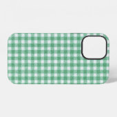 Gingham in Nappalindgrün iPhone Hülle (Rückseite (Horizontal))