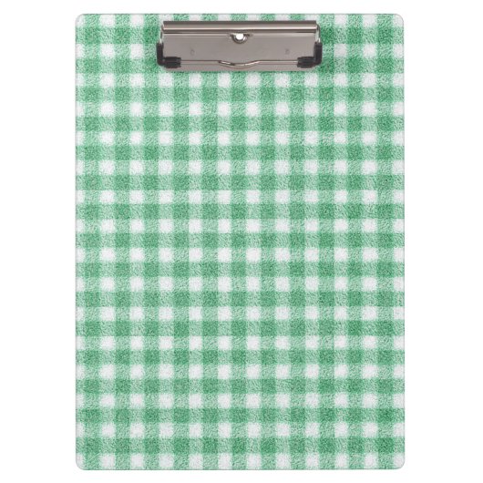 Gingham in Nappalindgrün Klemmbrett (Vorderseite)