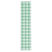 Gingham in Nappalindgrün  Kurzer Tischläufer (Vorderseite)
