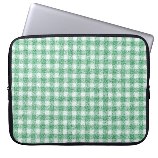 Gingham in Nappalindgrün Laptopschutzhülle (Vorderseite)