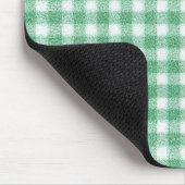 Gingham in Nappalindgrün Mousepad (Ecke)