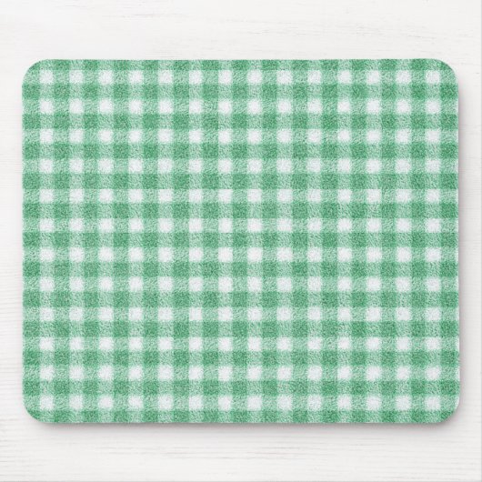 Gingham in Nappalindgrün Mousepad (Vorne)