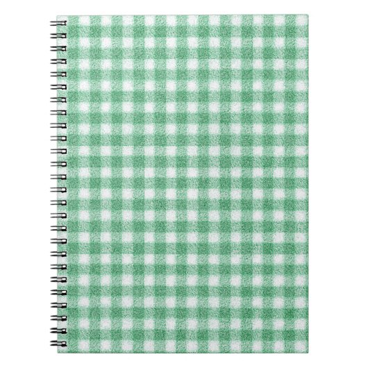 Gingham in Nappalindgrün Notizblock (Vorderseite)