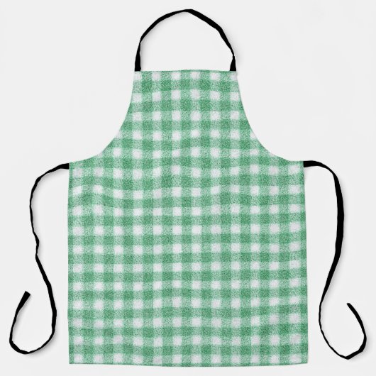 Gingham in Nappalindgrün Schürze (Vorderseite)