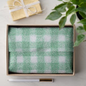 Gingham in Nappalindgrün Seidenpapier (Geschenk)