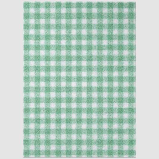 Gingham in Nappalindgrün Seidenpapier (Vorderseite)