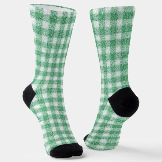 Gingham in Nappalindgrün Socken (Gewinkelt)