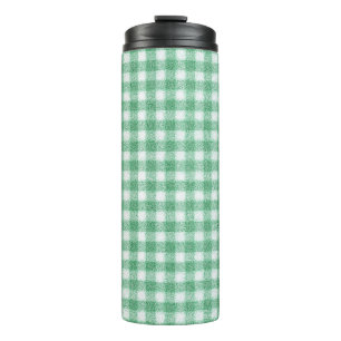 Gingham in Nappalindgrün  Thermosbecher
