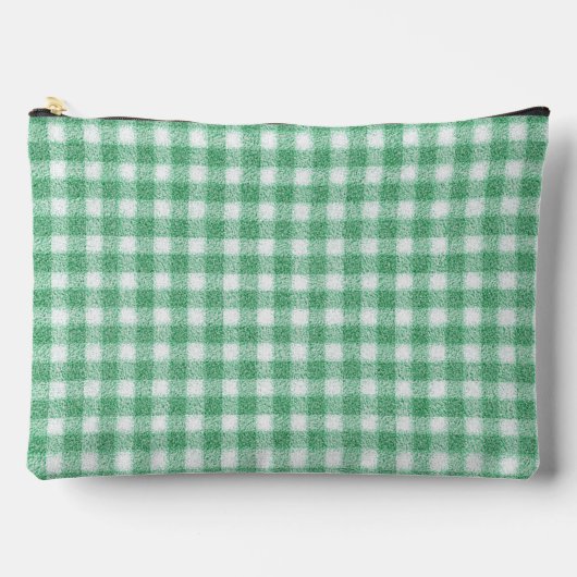 Gingham in Nappalindgrün Zubehörtasche (Vorderseite)