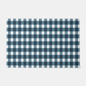 Gingham Indigo Blue Pattern Fußmatte (Vorderseite)