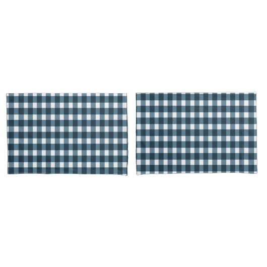 Gingham Indigo Blue Pattern Kissenbezug (Vorderseite-Set)
