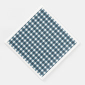 Gingham Indigo Blue Pattern Serviette (Ecke)