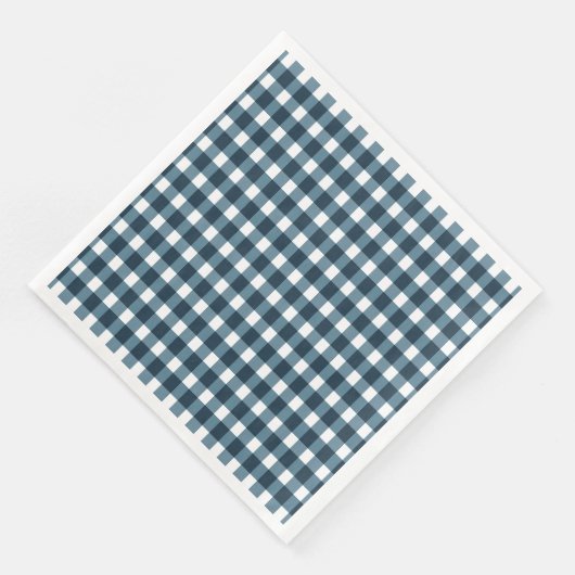Gingham Indigo Blue Pattern Serviette (Ecke)