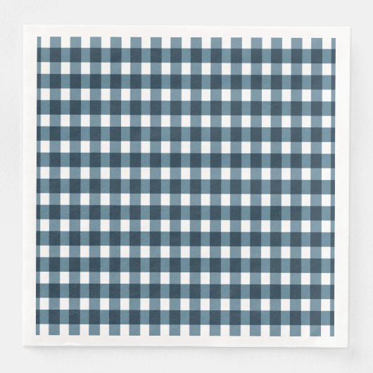 Gingham Indigo Blue Pattern Serviette (Vorderseite)
