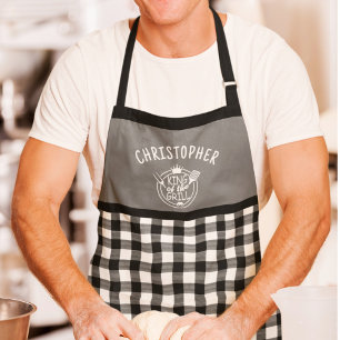 Gingham Individueller Name König des Grills Schürze