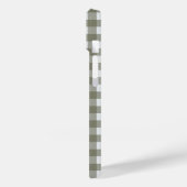 Gingham Initial Monogram Circle Sage Green Karo Case-Mate iPhone Hülle (Rückseite / Links)