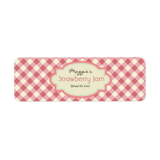 Gingham Jam Jar Labels, Anpassen (Vorne)