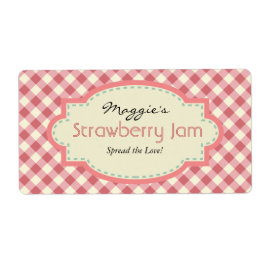 Gingham Jam Jar Labels, Anpassen