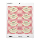 Gingham Jam Jar Labels, Anpassen (Vorne)