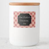 Gingham Jar Kitchen Labels Geschenkstempel Lebensmitteletikett (Vorderseite)